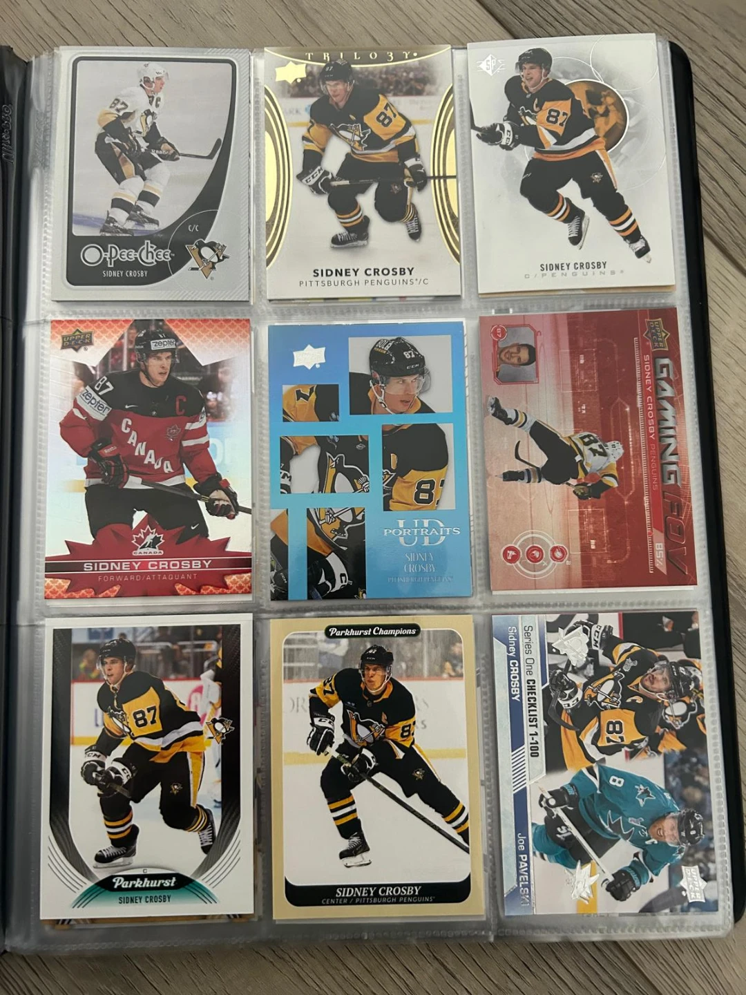 Sidney Crosby hockey card collection in binder - photo 3