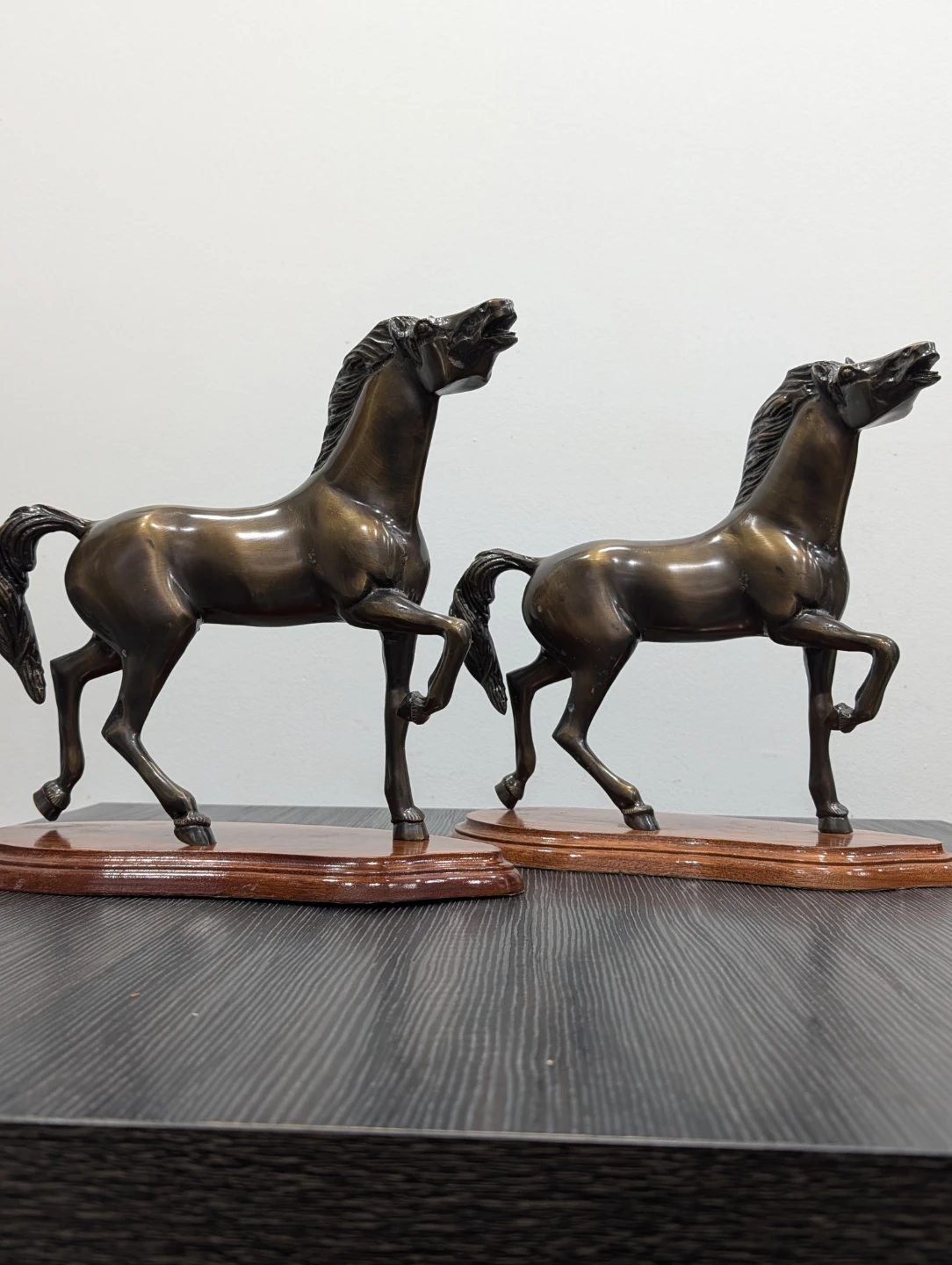 Horse Statues on Wooden Bases (Set of 2) - photo 2