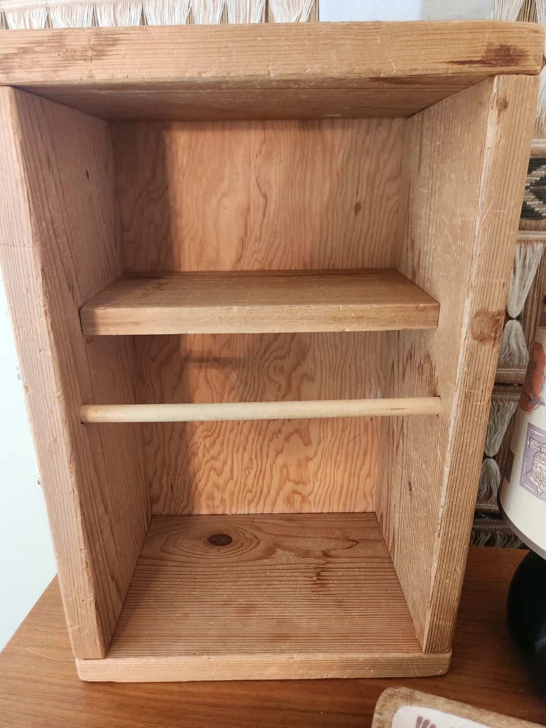 Wooden Two-Shelf Storage Unit with Dowel Rod - photo 4