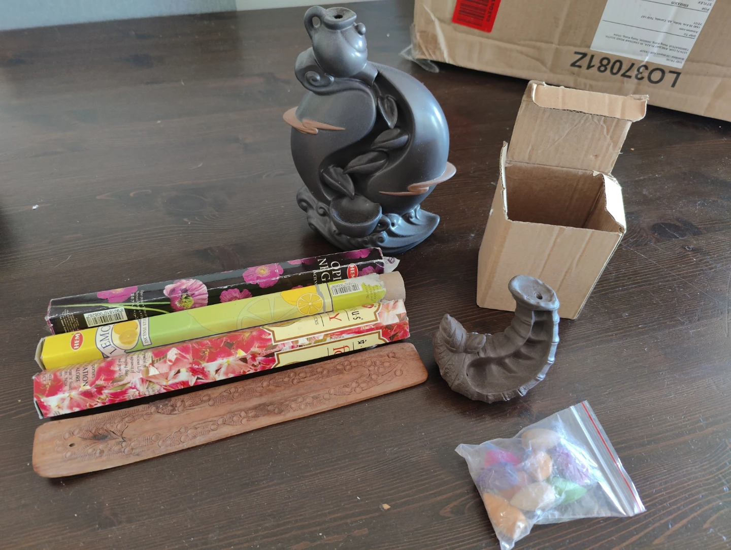 Incense Holder Waterfall with Assorted Incense Sticks