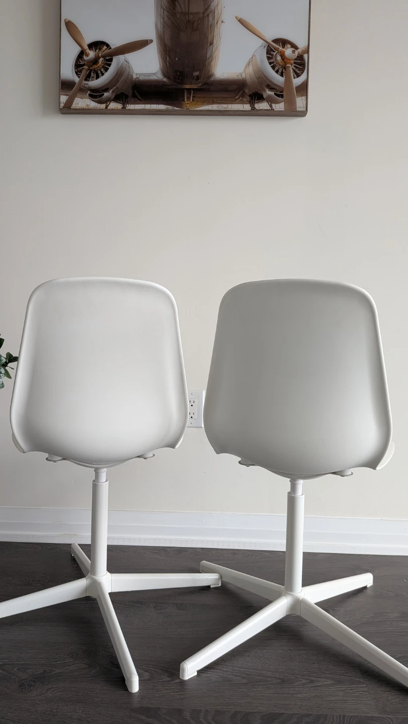 White Swivel Chairs - Like new - photo 2