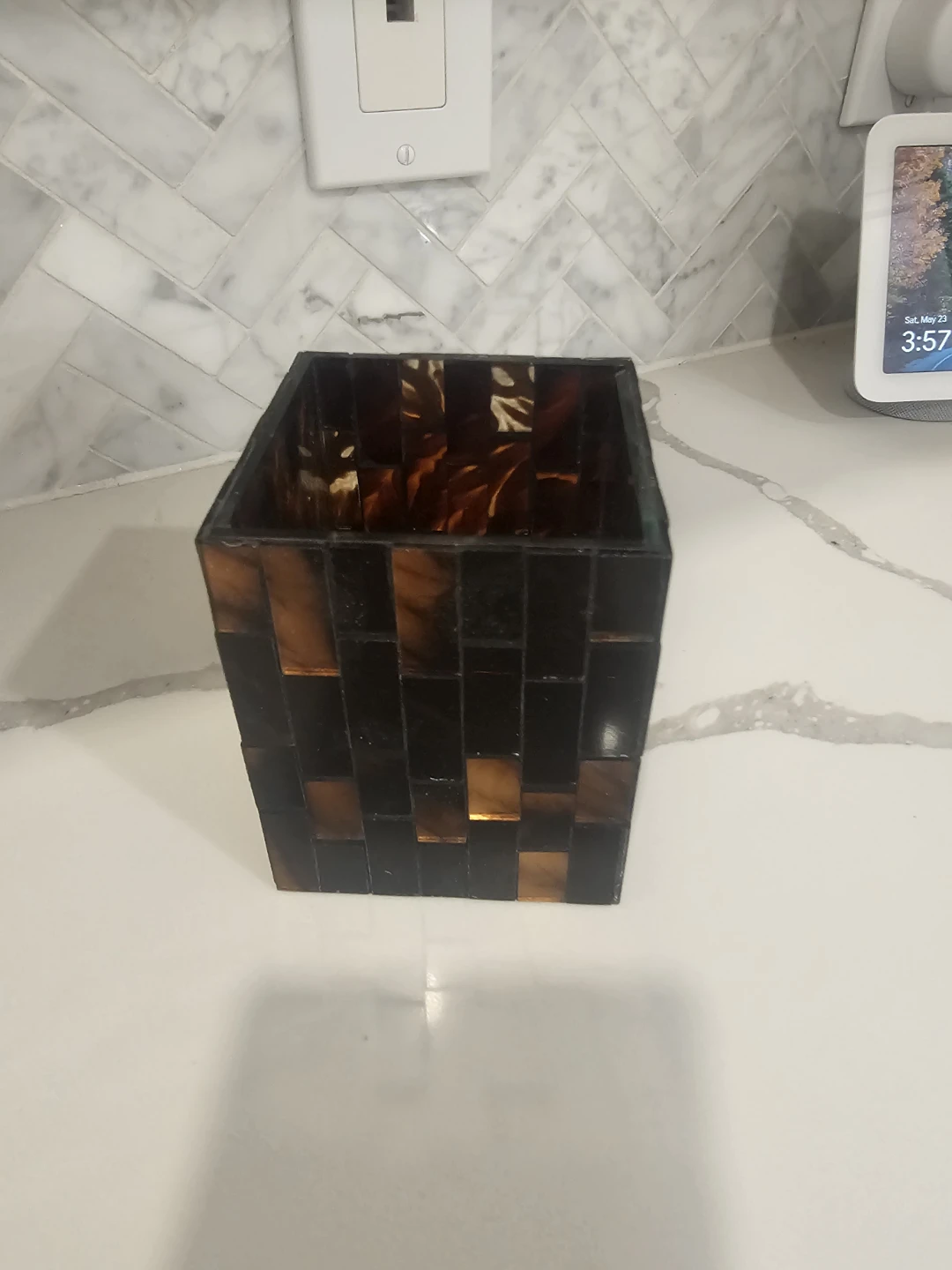 Mosaic Glass Votive Candle Holder