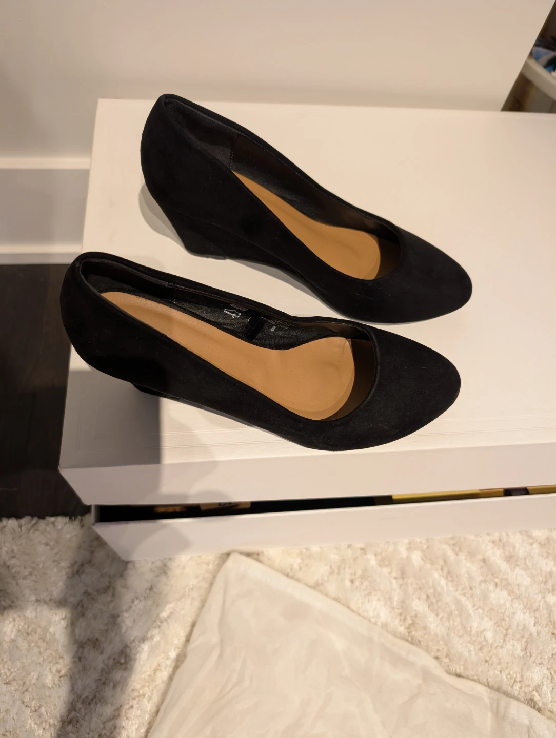 Black Wedge Heels - Size 8 - photo 2