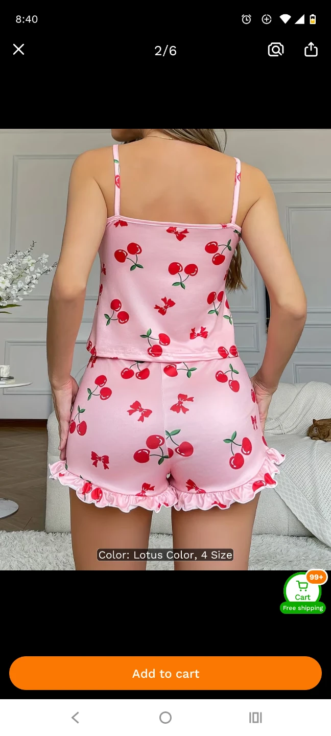 Pink Cherry Pajama Set - photo 2