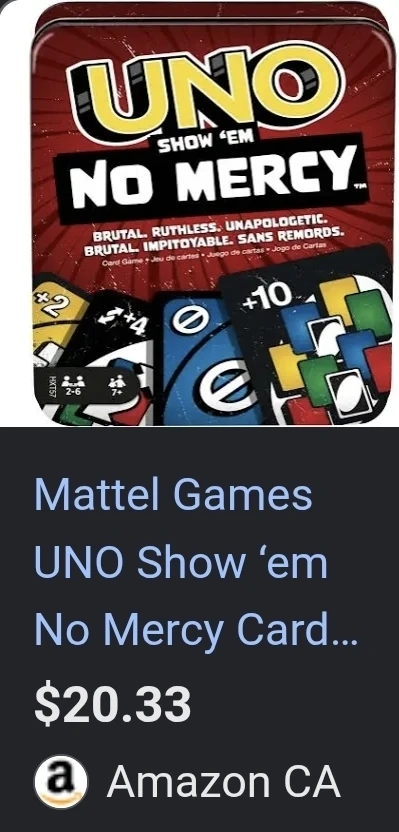 UNO Show 'em No Mercy Card Game in Storage Tin - photo 2