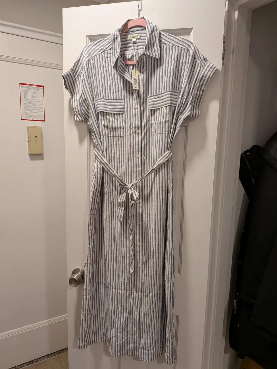 Max Studio London Striped Shirt Dress Size S