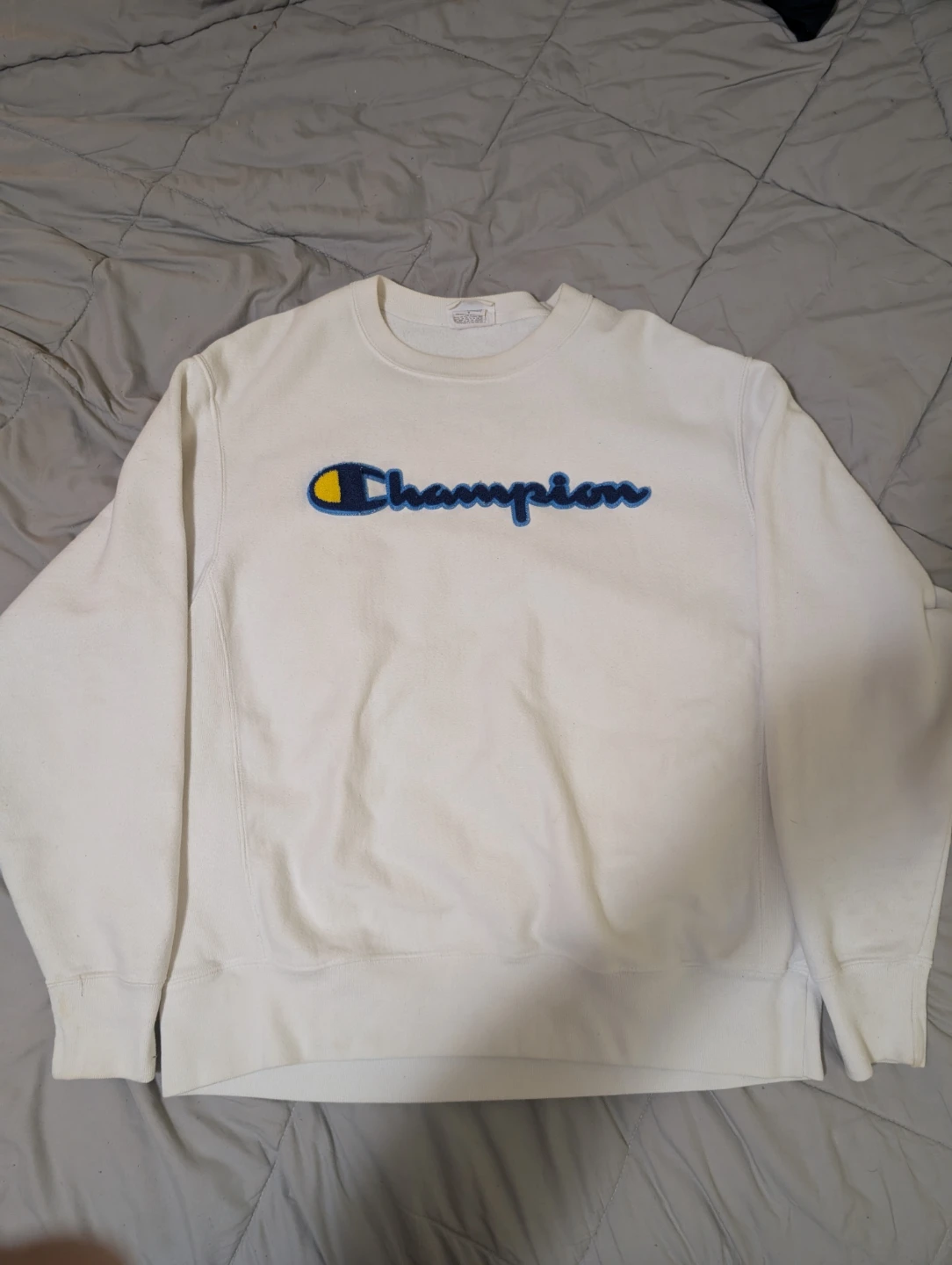 Champion Reverse Weave Crewneck Sweatshirt Large White