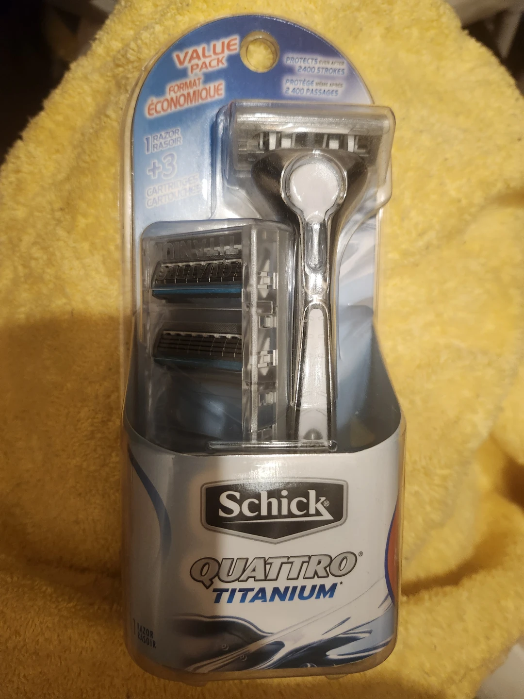Schick Quattro Titanium Razor with 3 Cartridges