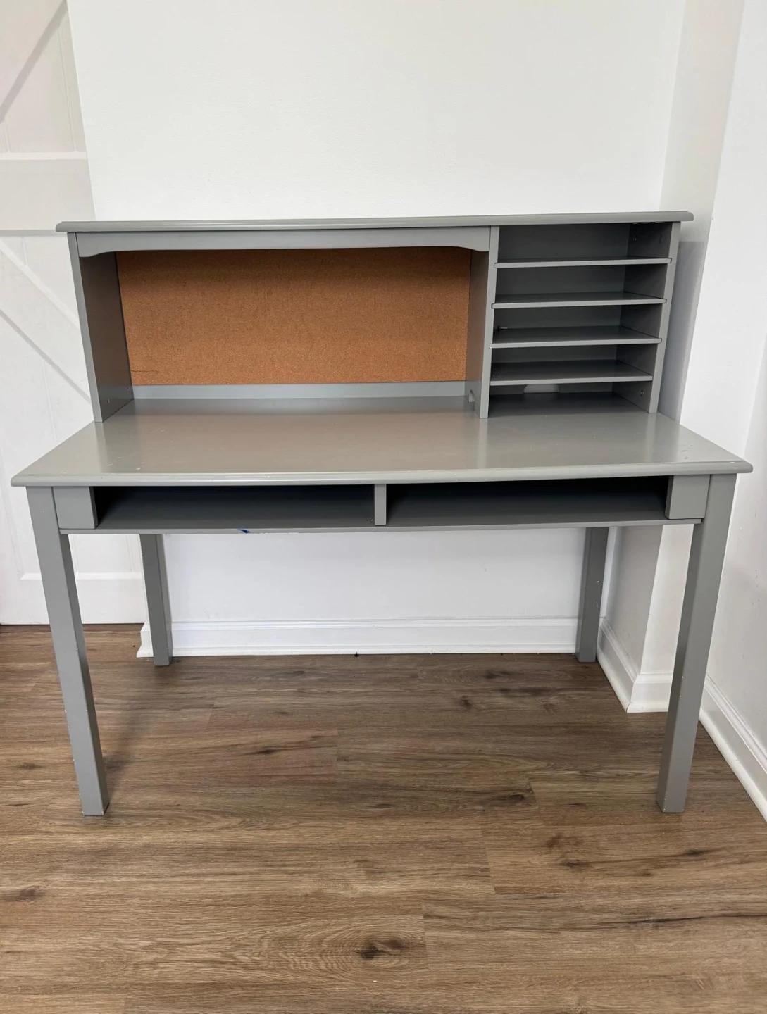 Gray Kids Desk with Hutch and Chair - photo 3