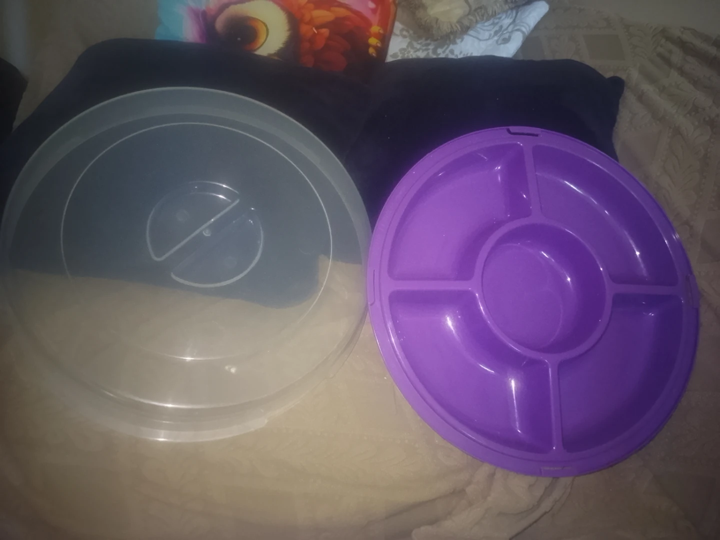 Purple Divided Serving Tray with Lid - photo 2