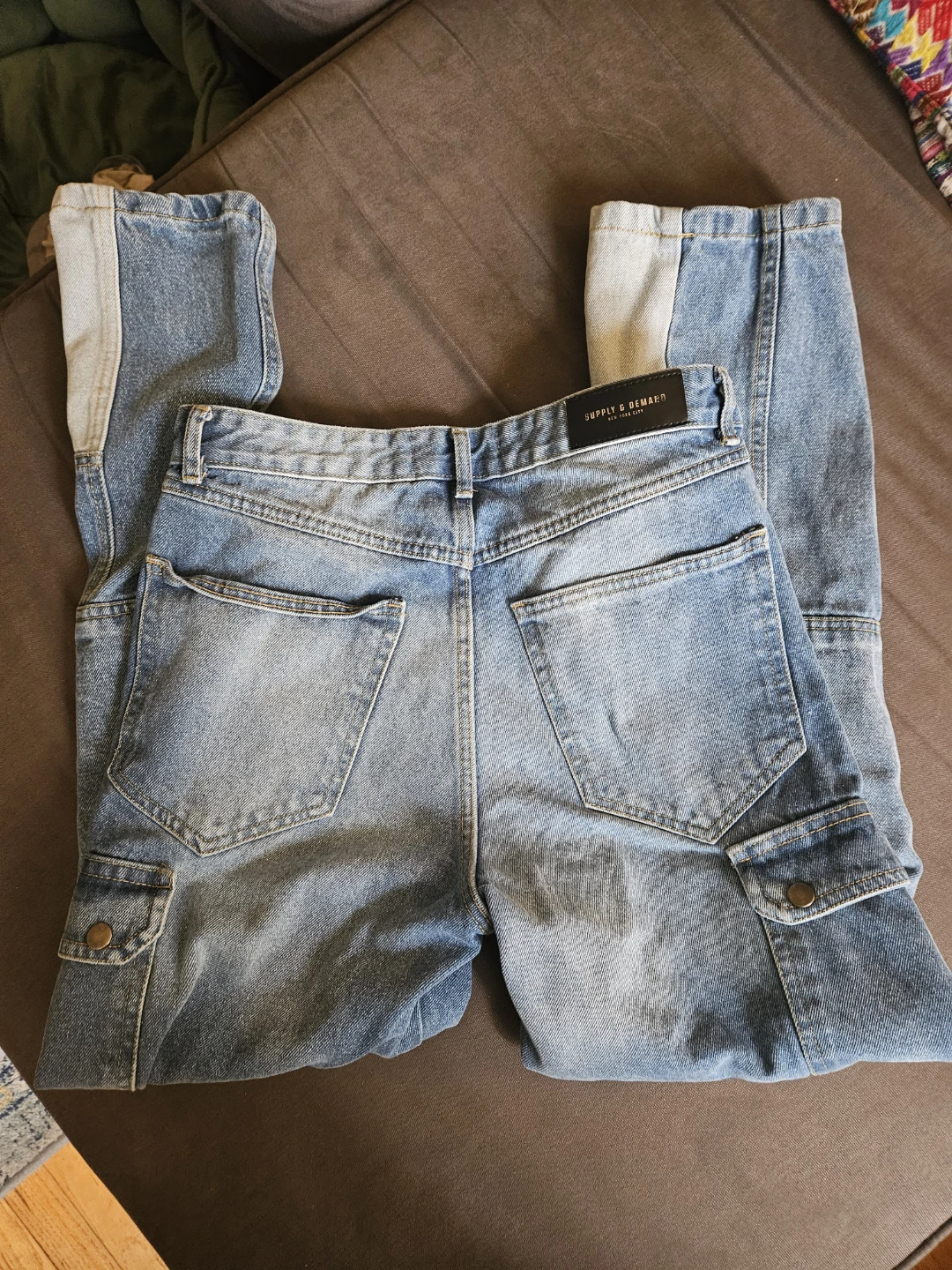 Supply & Demand Colorblock Cargo Jeans Size 30W S - photo 5