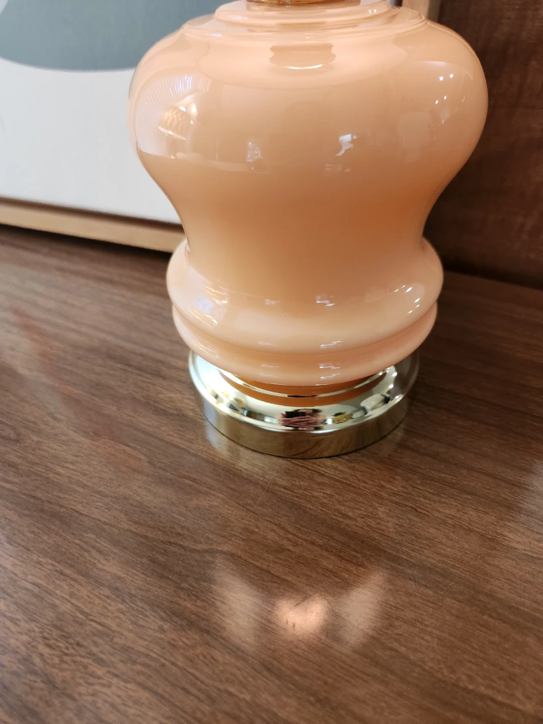 1980s micro Peach Bubble Accent Lamp with Blue Shade - photo 2