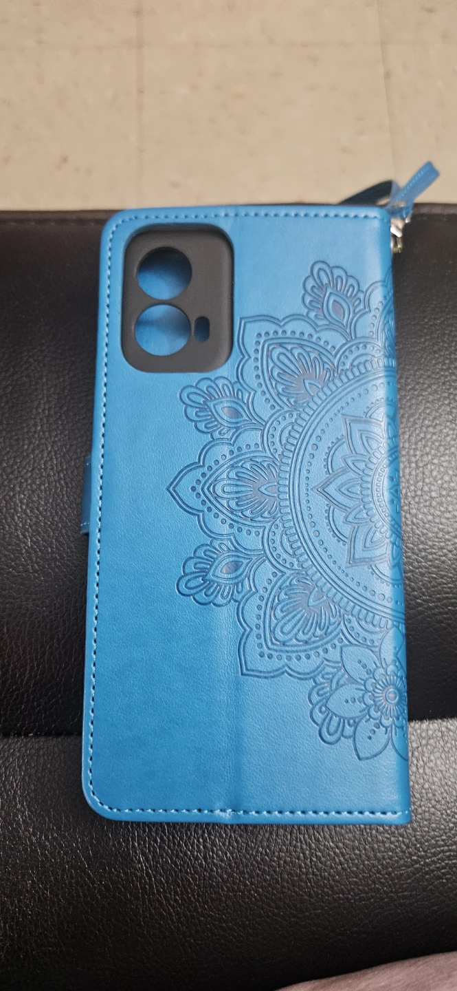 Blue Mandala Wallet Flip Phone Case for Moto G 5G 2024 - photo 3