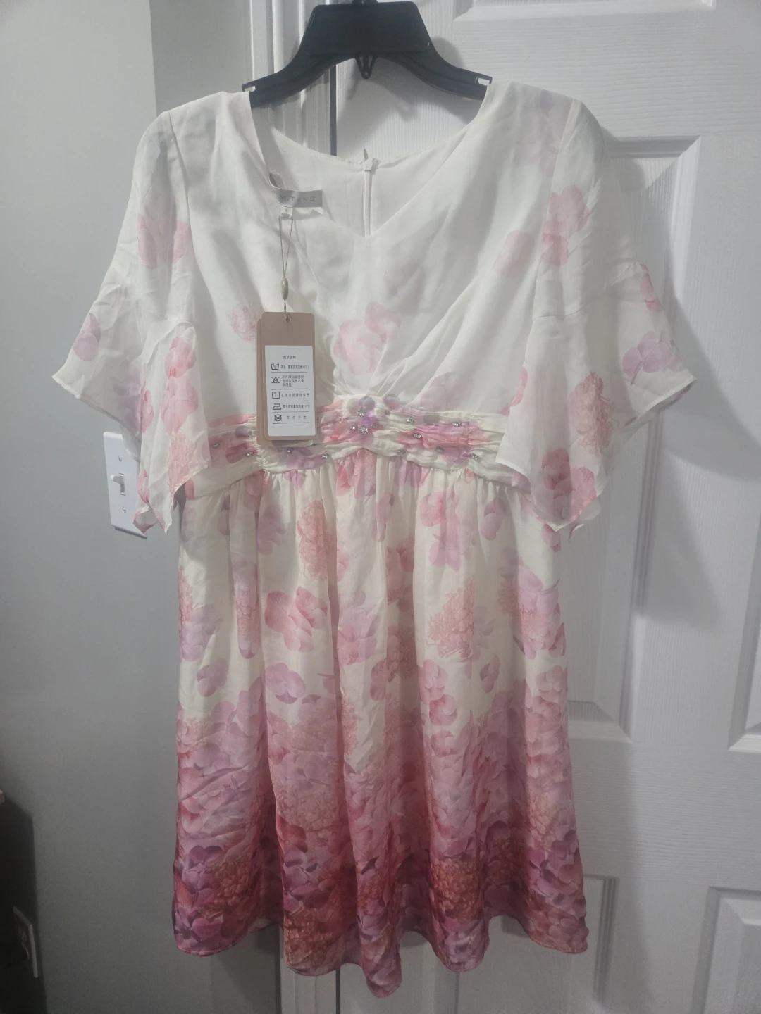 M.TENG Floral mulberry silk Dress Size small