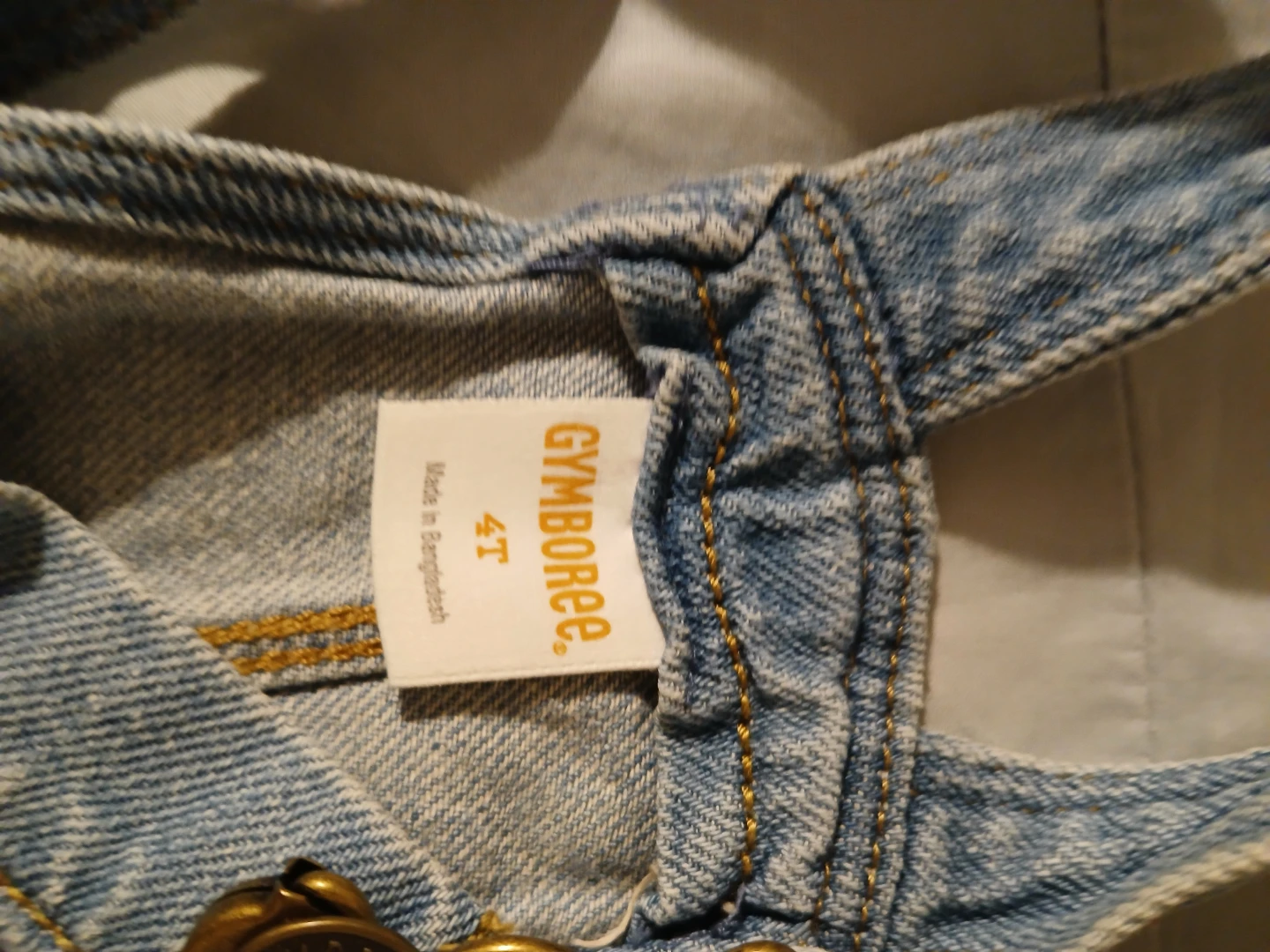 Gymboree denim overall shorts size 4T - photo 3