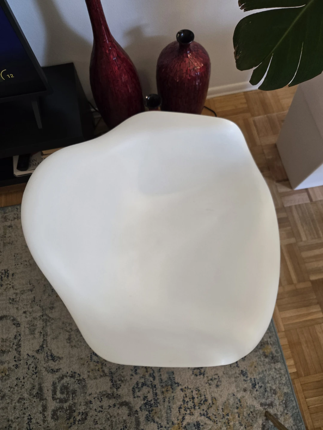 White Rocker Chair with Wood and Metal Base - photo 5