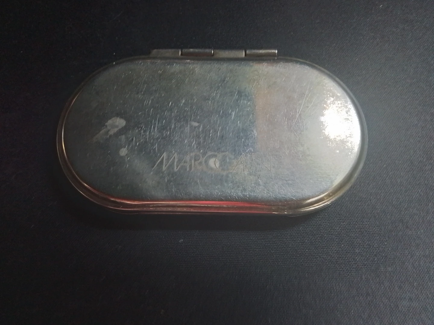 Rare Vintage Marc Cain Engraved Silver Compact Pocket Mirror - photo 3