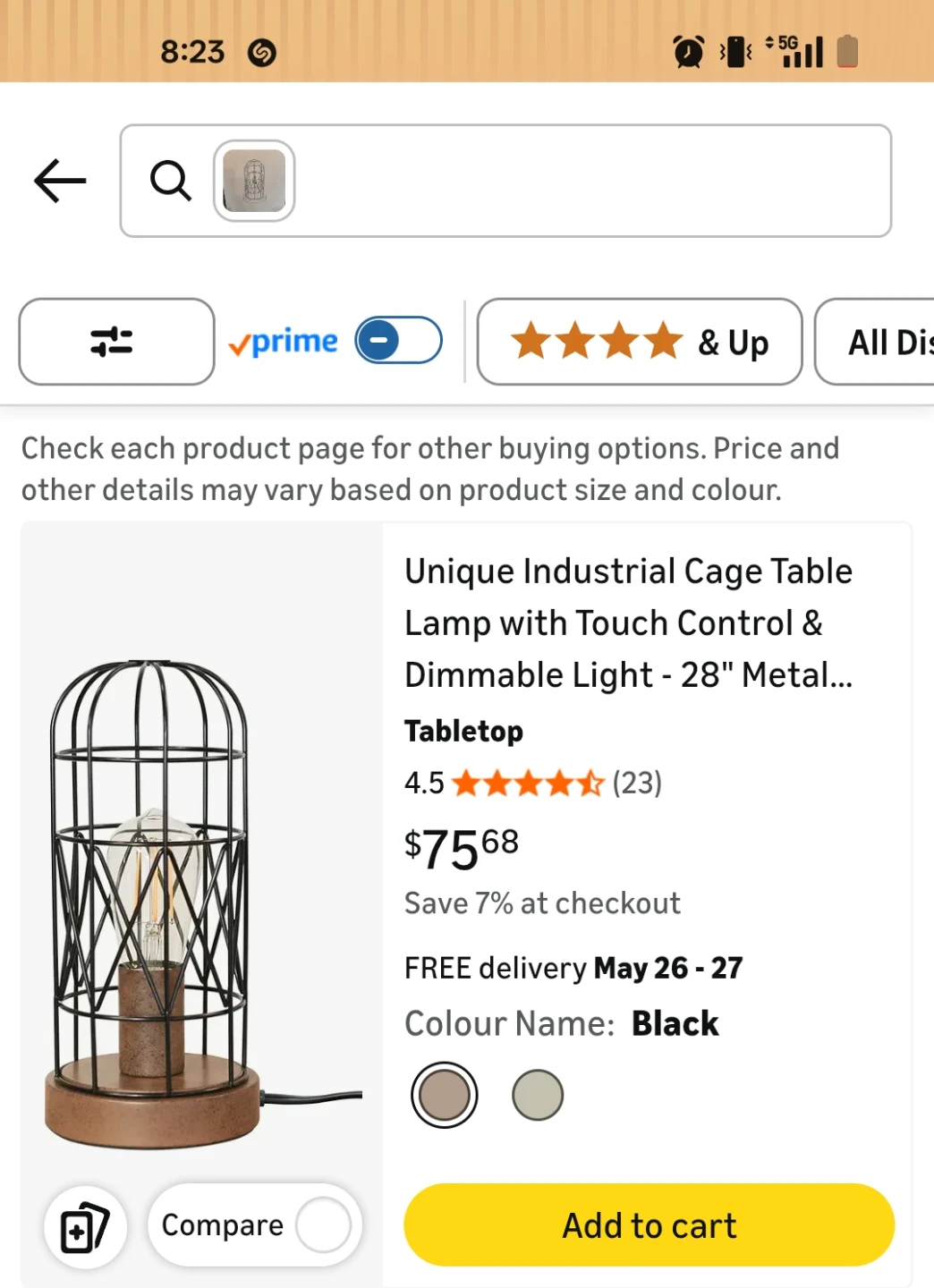 Seaside Village Small Cage Dimmable Lamp
