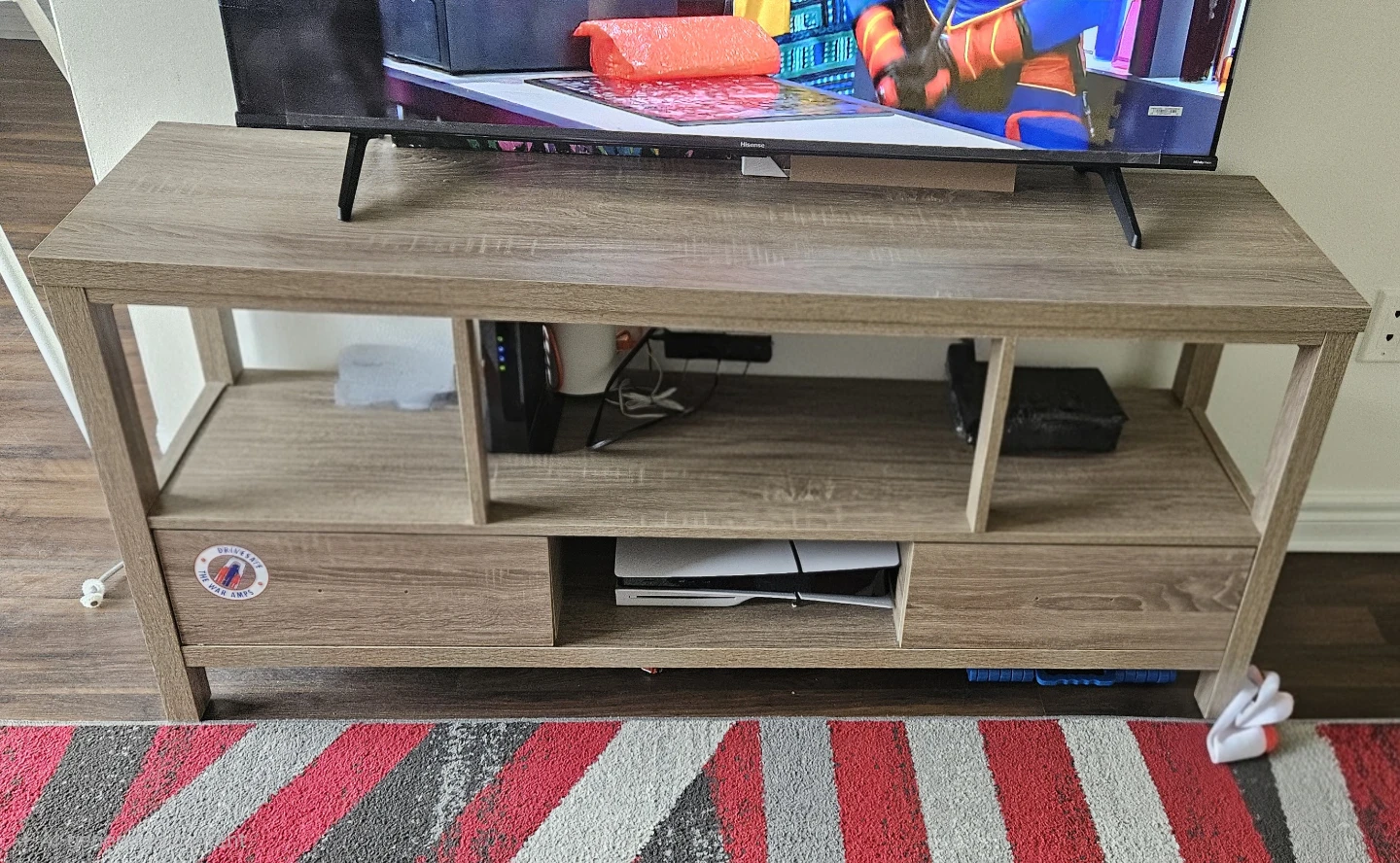 Wood-look TV Stand with Drawers and Shelves