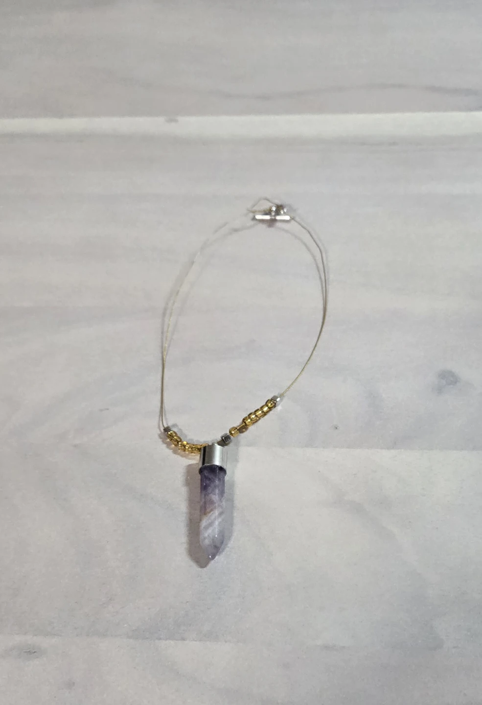 Stella & Dot Amethyst Crystal Pendant Necklace