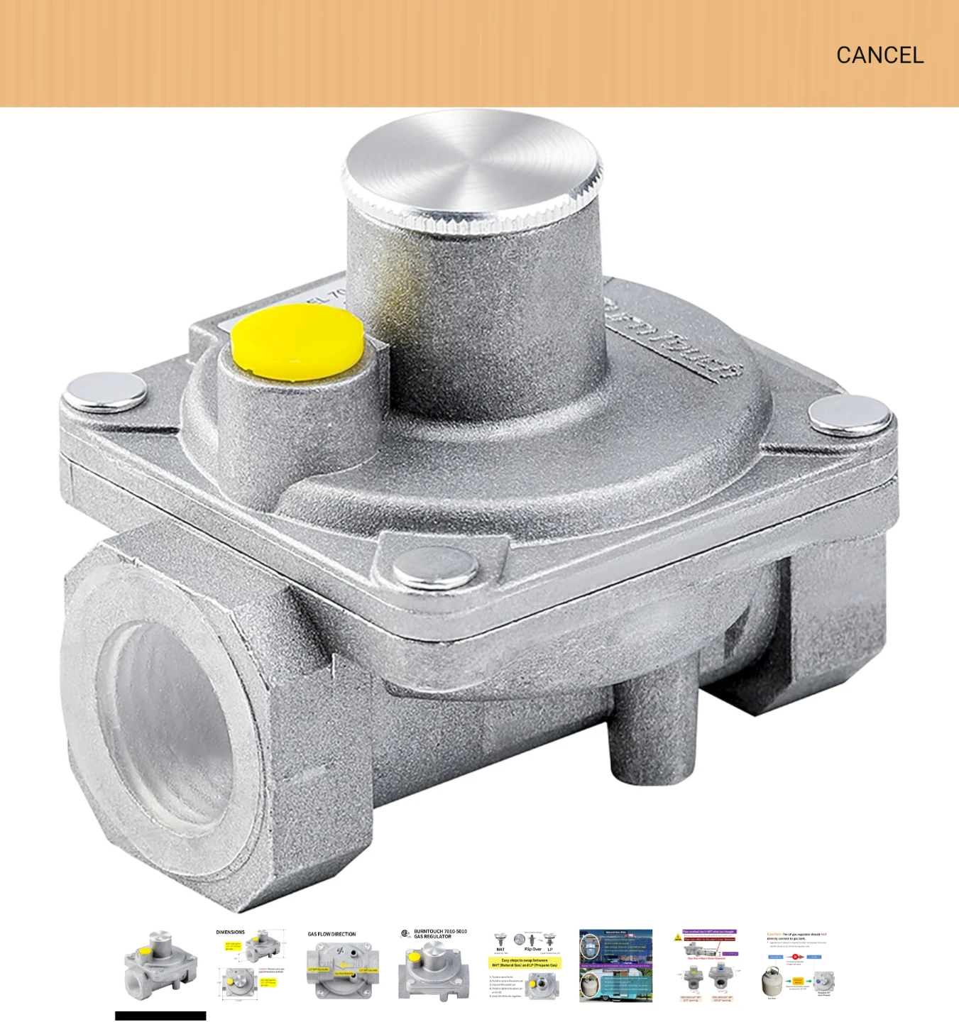 BURNT TOUCH 7010-5010 Gas Regulator - Natural Gas / Propane
