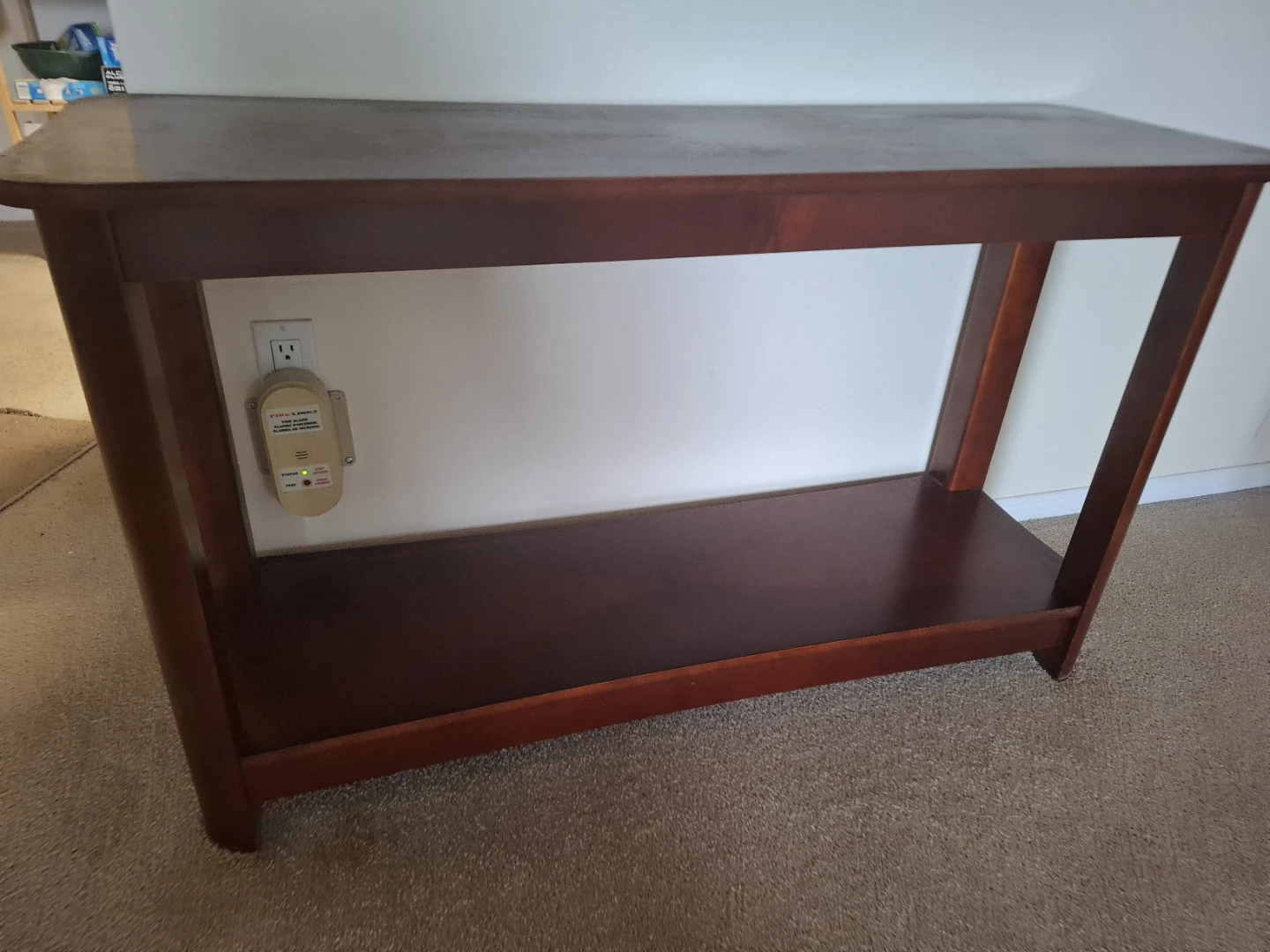 Dark Wood Console Table with Shelf