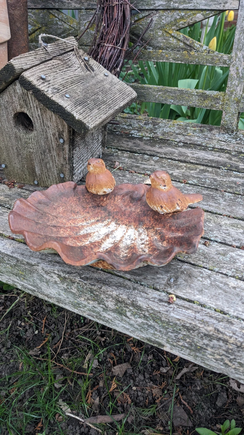 Old Heavy Steel Bird Bath Vintage Rustic Decor - photo 2