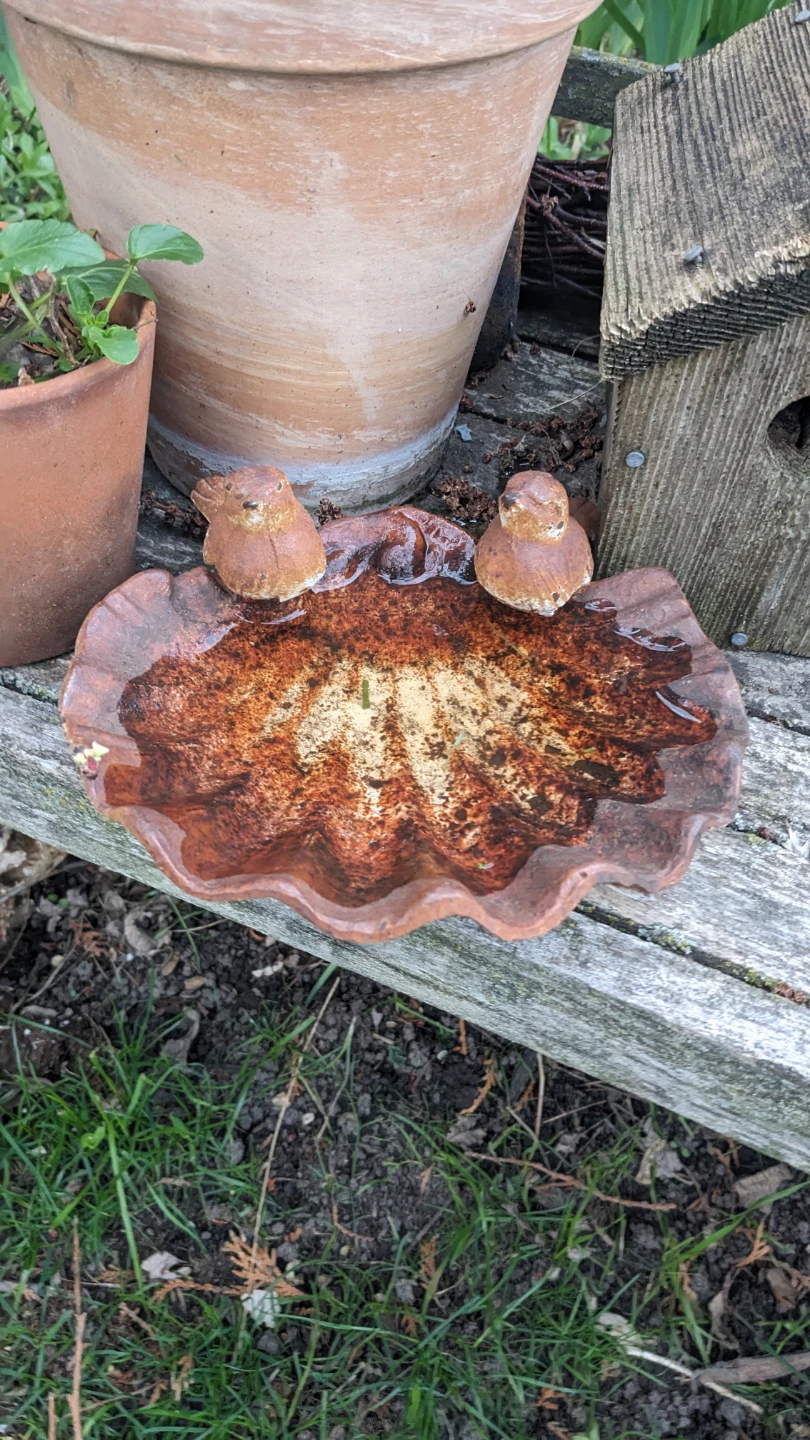 Old Heavy Steel Bird Bath Vintage Rustic Decor - photo 5