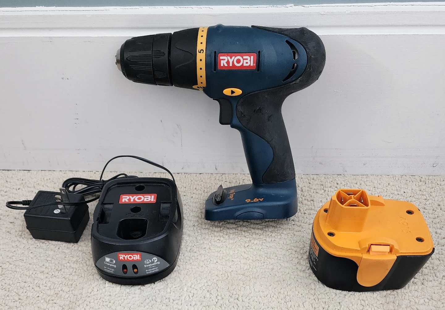 Ryobi 9.6V Cordless Drill with Charger and Battery