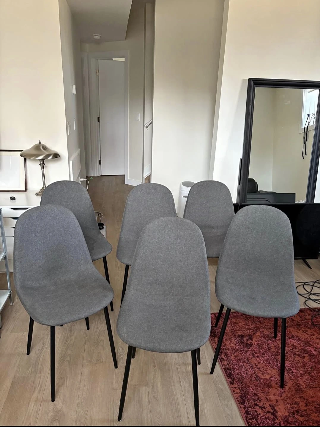 Set of 6 Grey Dining Chairs
