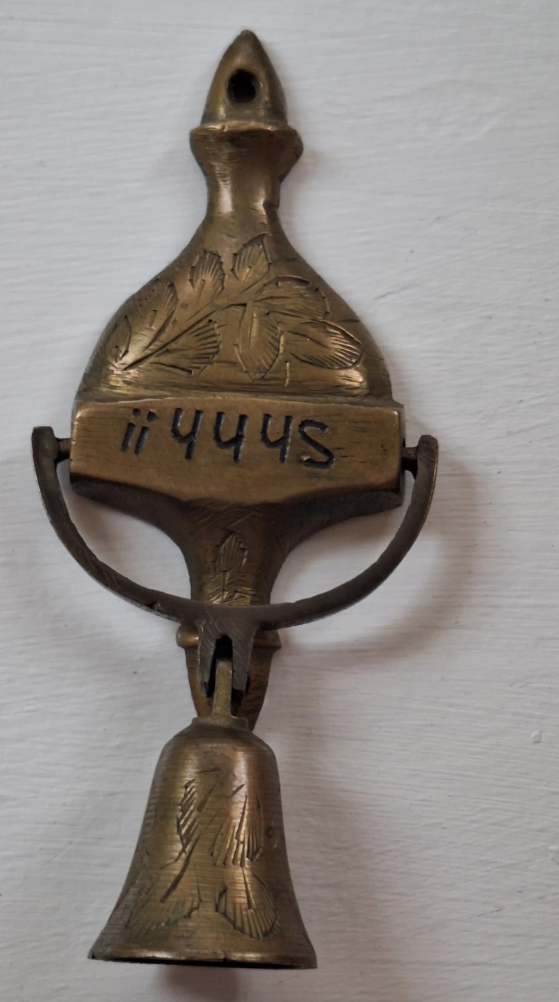 Vintage Brass Door Knocker with Bell
