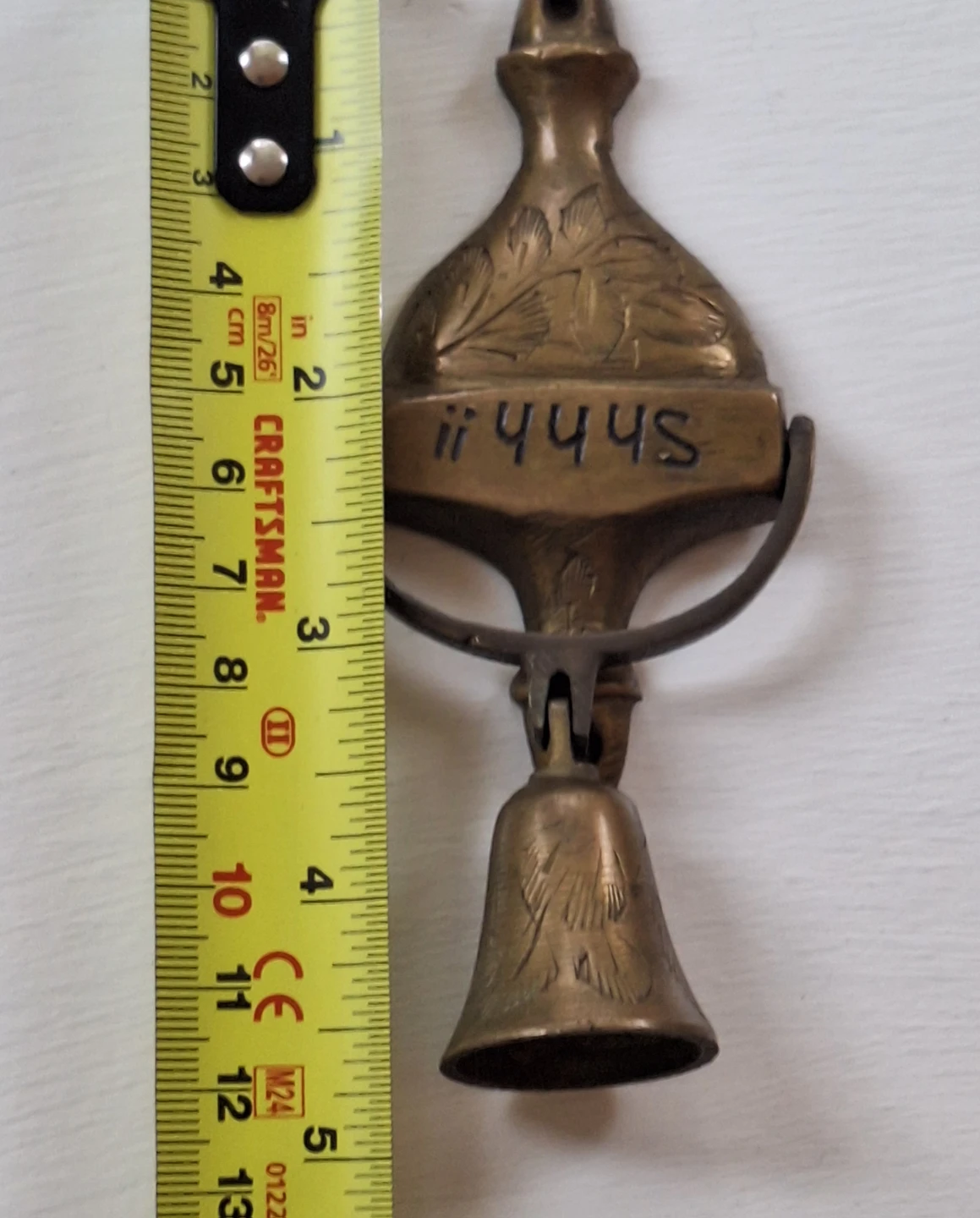 Vintage Brass Door Knocker with Bell - photo 3