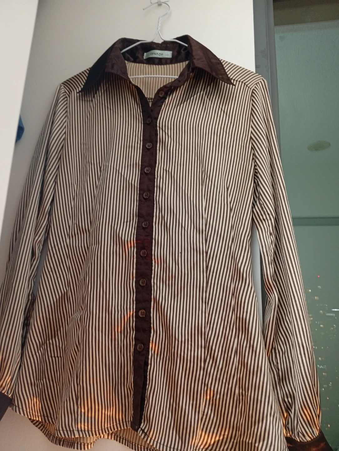 Striped button-up shirt