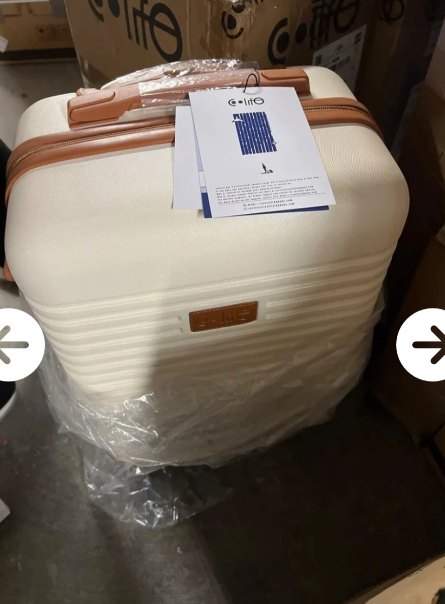 3-Piece Luggage Set - Cream with Brown Accents - photo 5