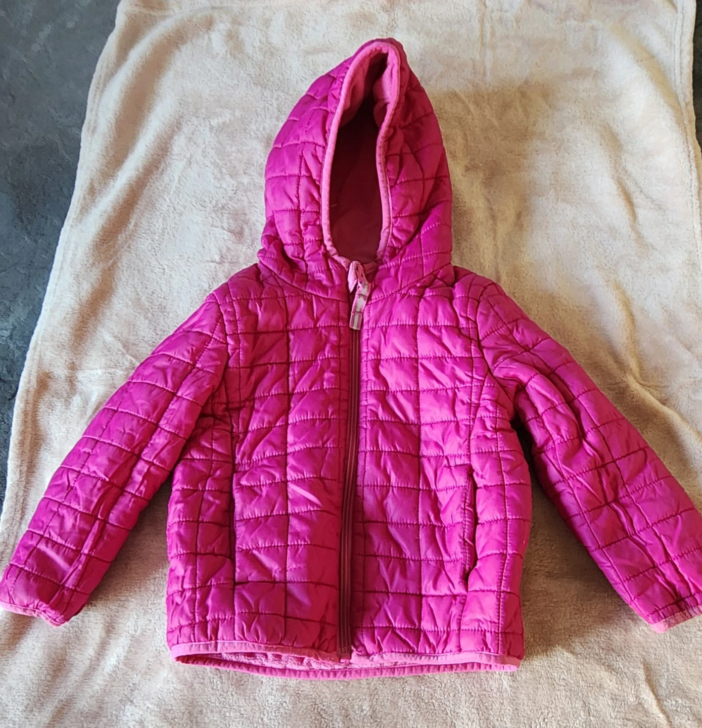 Cat & Jack Pink Quilted Hooded Jacket 3T