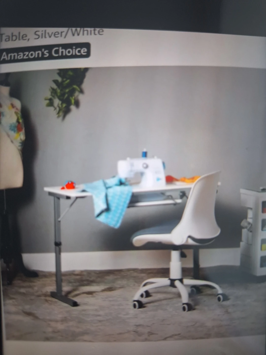 Sewing folding table white