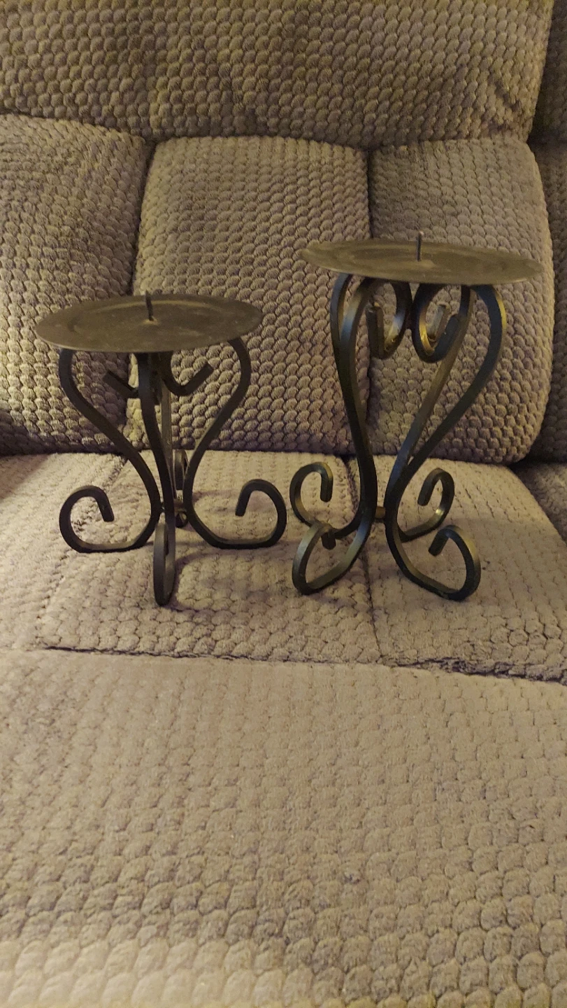 Set of 2 Black Metal Candle Holders - photo 2