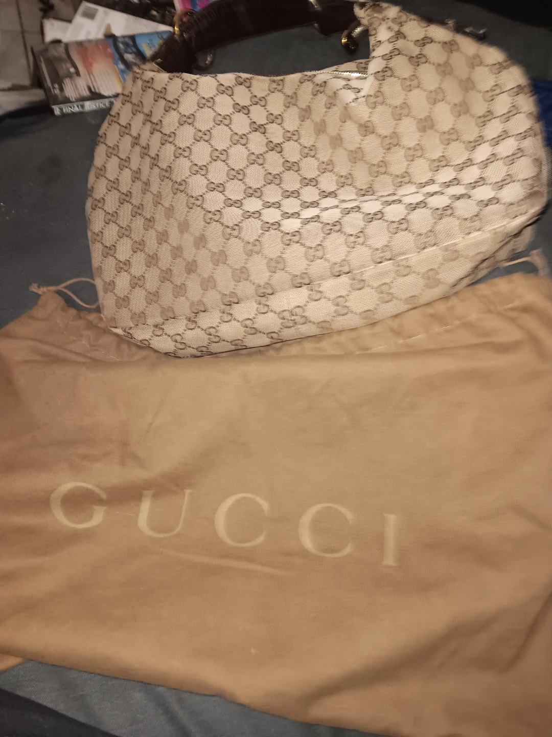 Gucci Monogram Hobo Bag with Dust Bag