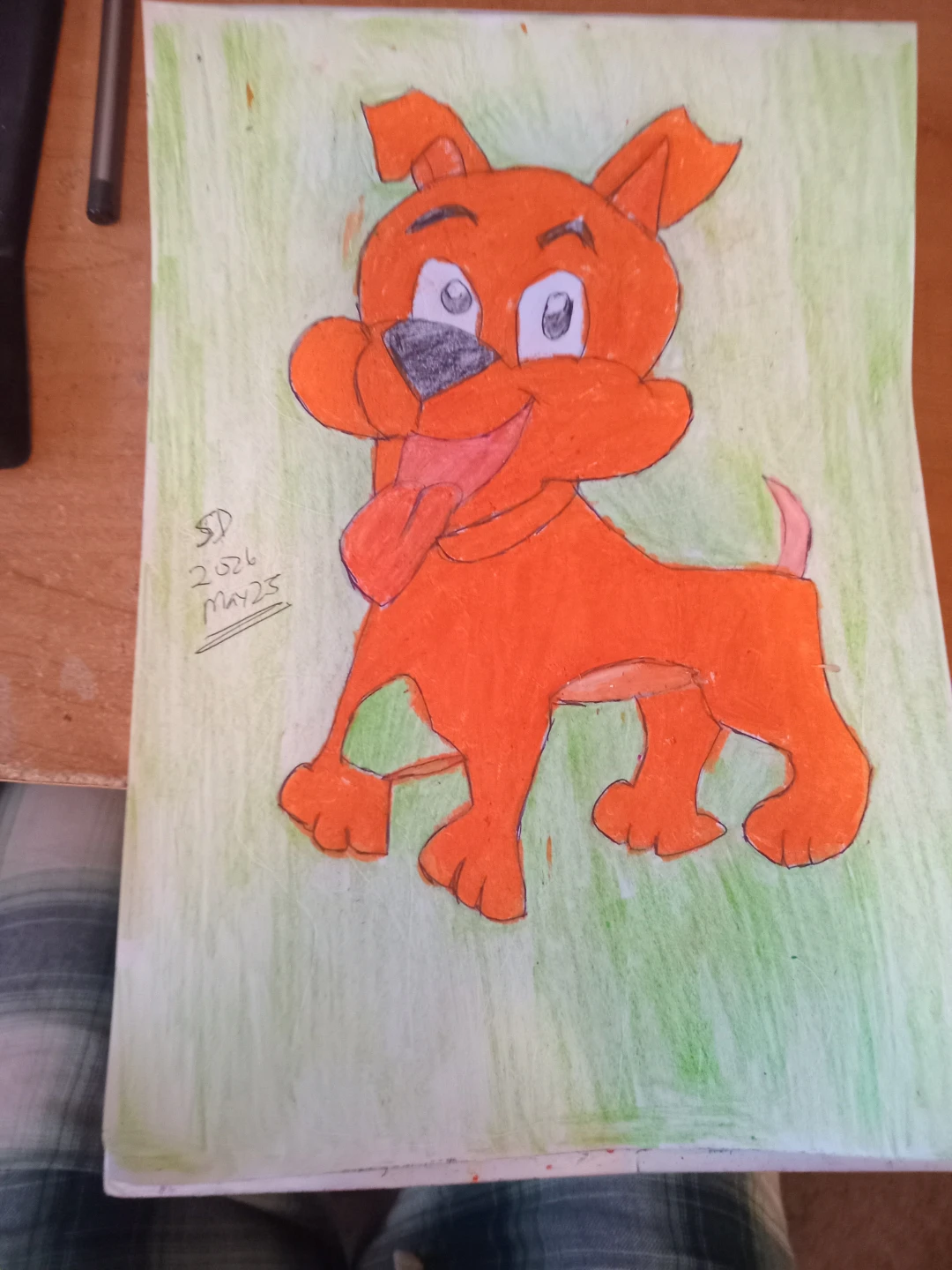 ORANGE DOG WITH LIGHT GREEN BACKGROUND - photo 3