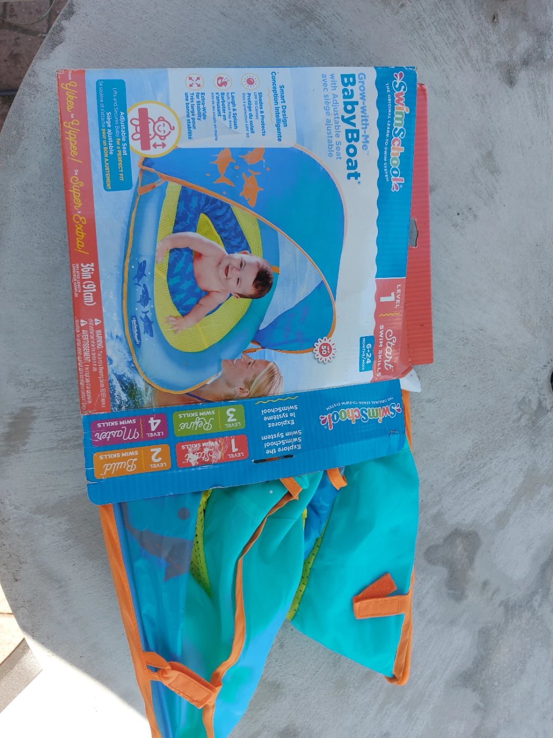 SwimSchool BabyBoat Inflatable Baby Pool Float with Canopy - photo 2