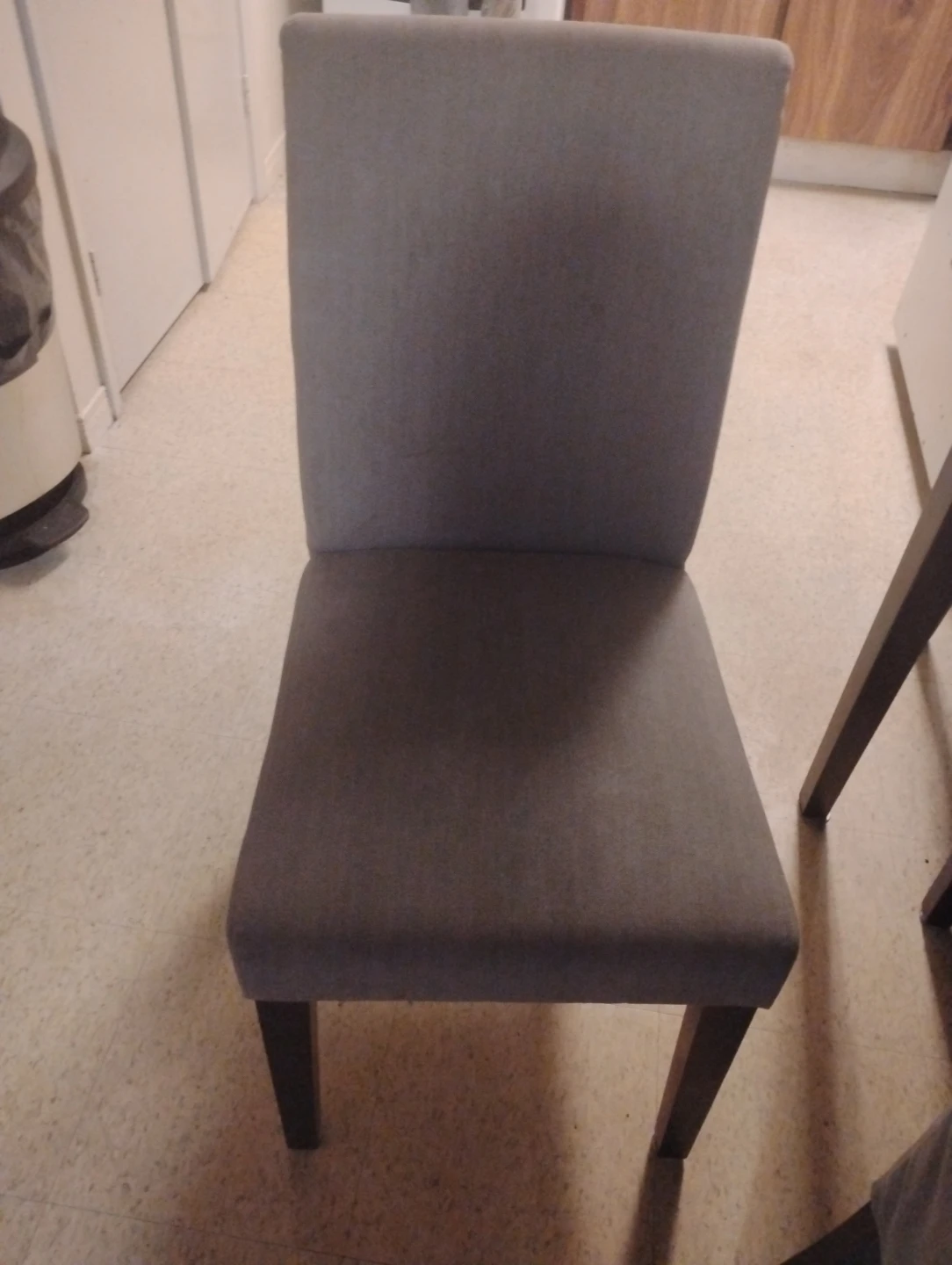 Wooden Dining Table with 4 grey upholstered Chairs - photo 4