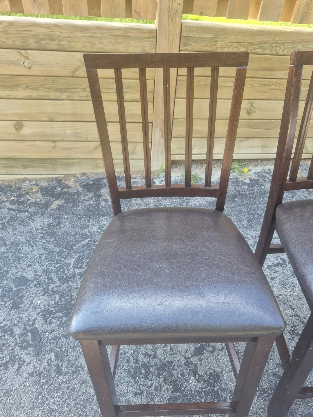Set of 2 Dark Wood Bar Stools - photo 4