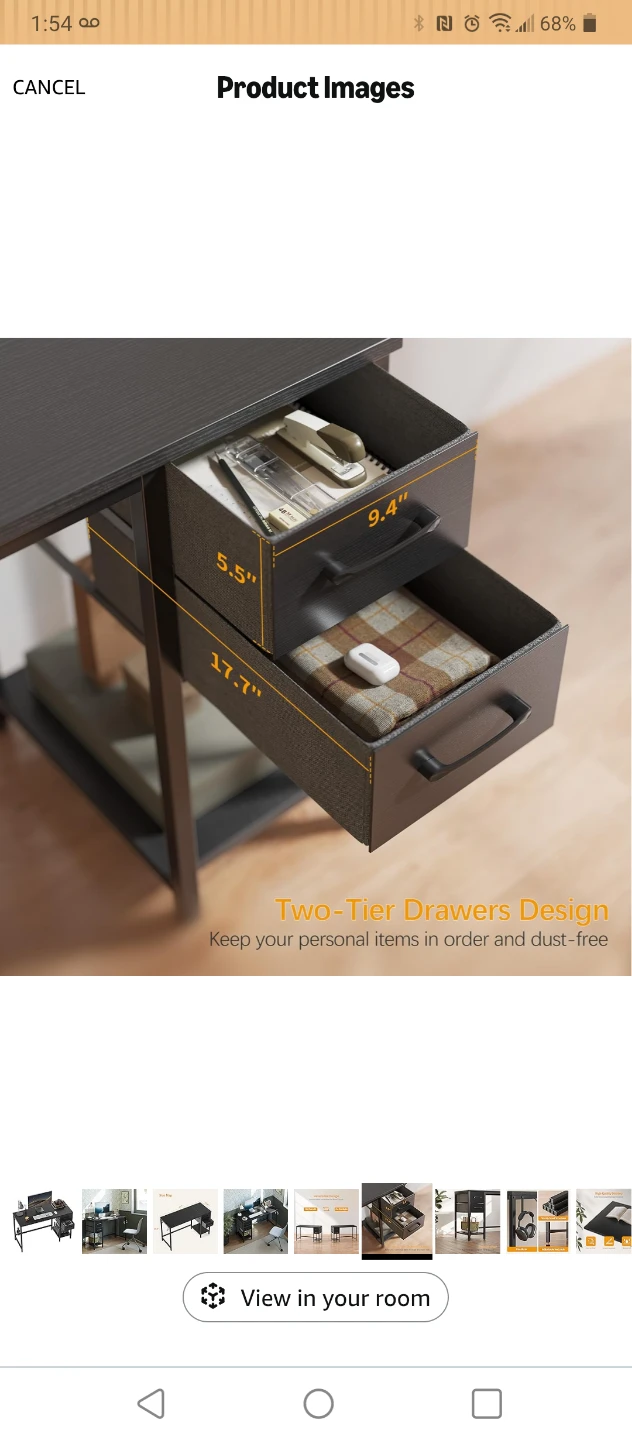 Black Two-Drawer Desk - photo 3