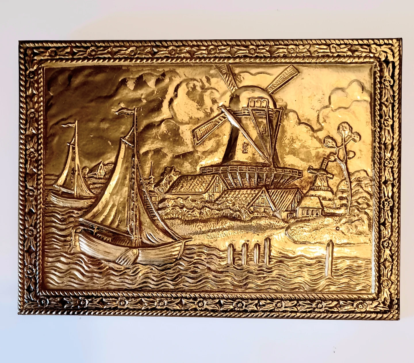 Unique Antique Peerage Brass Wall Plaque