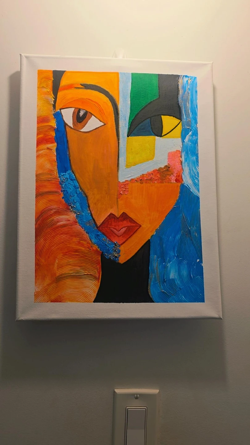 Abstract Face Painting Canvas Art - photo 5