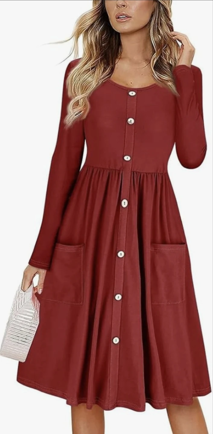 Women's Sexy Sundress Buttons Classic Commute A-Line Pleated