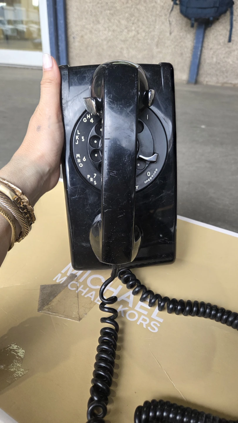 Vintage Black Rotary Wall Phone