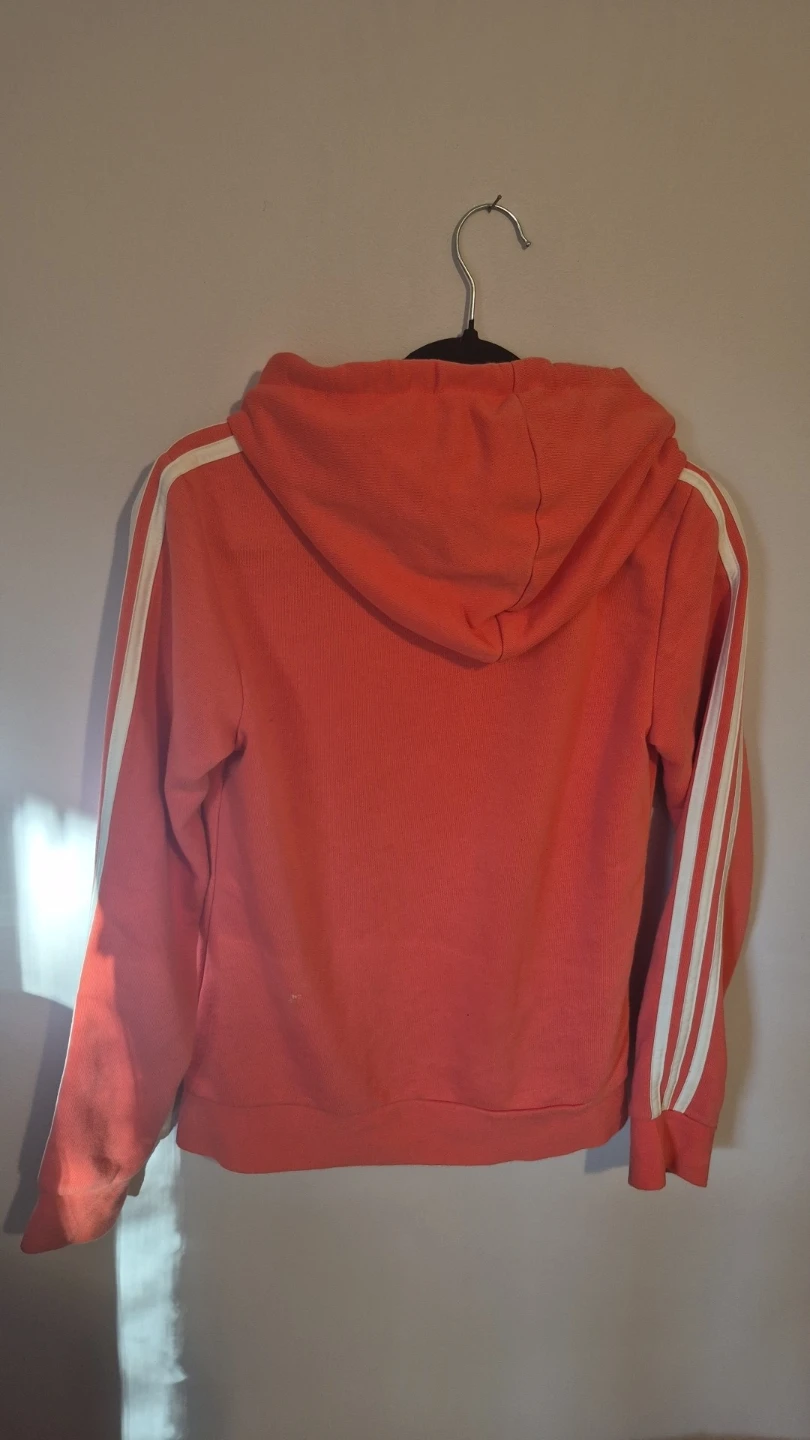 Coral Adidas Full Zip Hoodie with White Stripes - photo 3