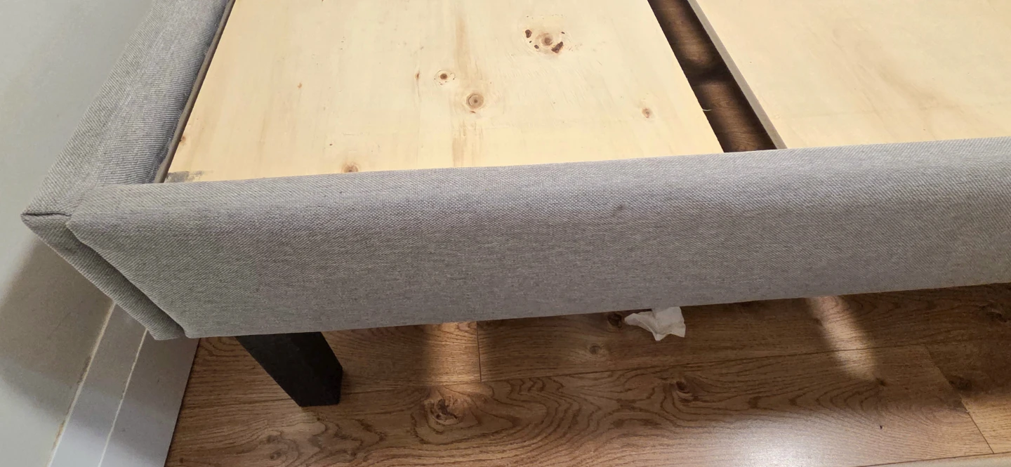 Grey upholstered bed frame - photo 2