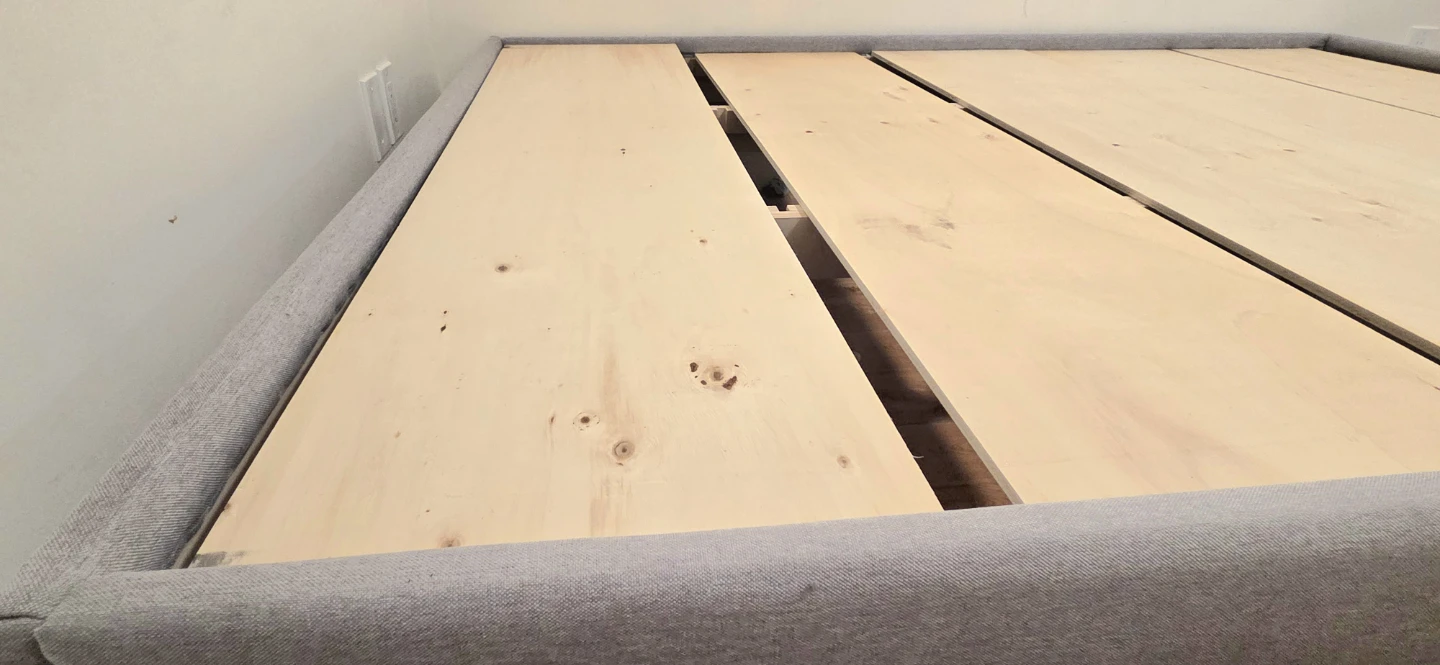 Grey upholstered bed frame - photo 3